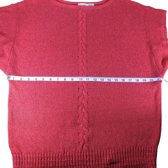 Liz Claiborne Vintage Rust Silk Blend Knit Top Dolman Sleeve Sweater L - Picture 7 of 8